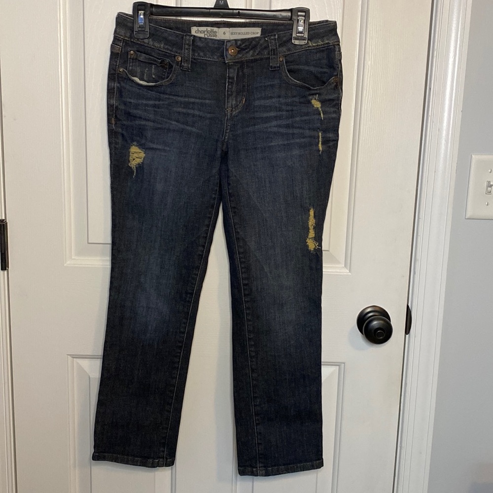 Charlotte Russe Sexy Rolled Crop Jeans